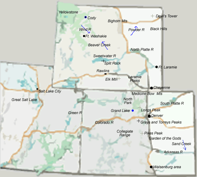 map of co, wy, ut
